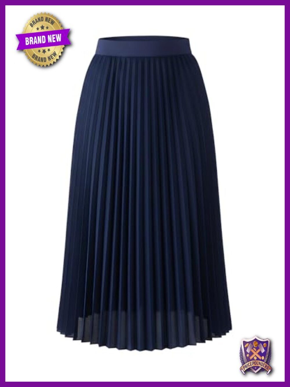 High Waist Pleated Chiffon A-Line Midi Skirt Lightweight Lined